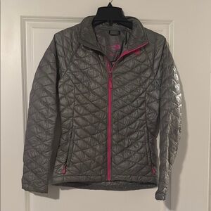 The North Face Women's Gray Jacket with Pink Accents